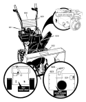 Decals Diagram and Parts List for 622505X0B  Murray Snow Blower