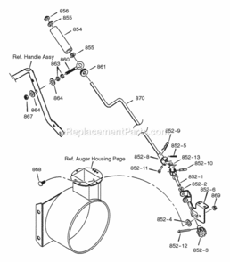 Part Location Diagram of 1501076YZ Murray Assembly, Yoke & Rod