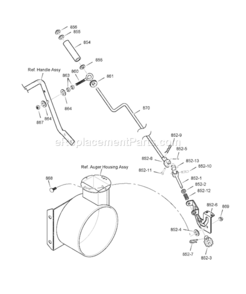Page K Diagram and Parts List for 6240810X110 18-2827-882007 Murray Snow Blower