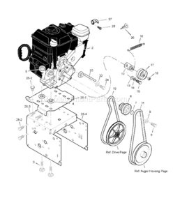 Page A Diagram and Parts List for 6240810X85 18-2857-282007 Murray Snow Blower
