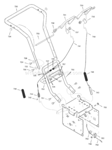 Page H Diagram and Parts List for 6240810X85 18-2857-282007 Murray Snow Blower