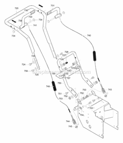 Part Location Diagram of 321835-853 Murray Handle, Upper