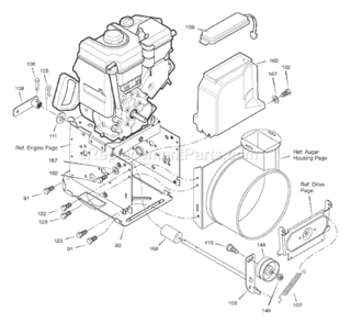 Page B Diagram and Parts List for 624650X16A ST65242006 Murray Snow Blower