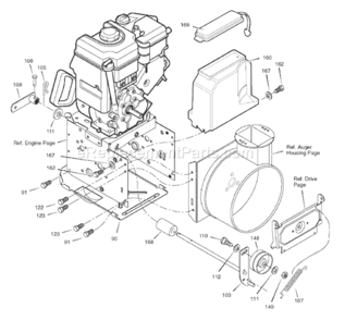 Page B Diagram and Parts List for 624650X16B ST65242007 Murray Snow Blower