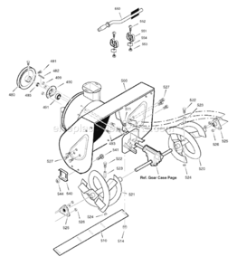 Page E Diagram and Parts List for 624650X16B ST65242007 Murray Snow Blower