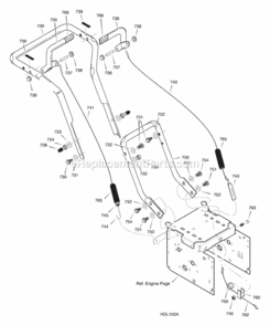 Part Location Diagram of 310614E717 Murray Handle, Upper