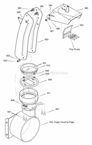 Part Location Diagram of 761329E717 Murray Chute, Lower W/Remote