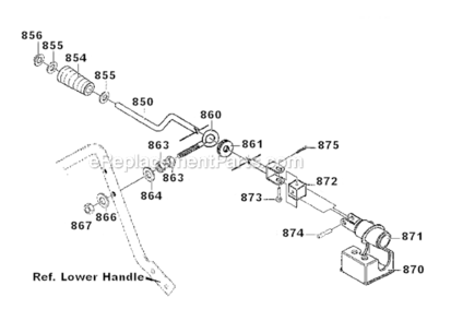 Chute_Rod_Assembly Diagram and Parts List for 627104X8  Murray Snow Blower