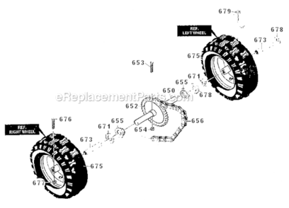 Wheels_Assembly Diagram and Parts List for 627104X8  Murray Snow Blower