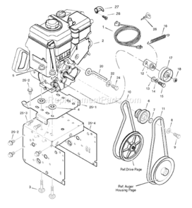 Page A Diagram and Parts List for 6271201X85A 18-2863-282007 Murray Snow Blower