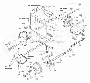Part Location Diagram of 15011101 Murray Assembly, Hex Shaft