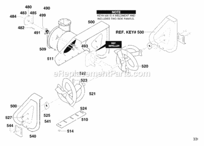 Part Location Diagram of 761735-853 Murray Housing, Assembly