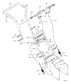 Part Location Diagram of 321835-821 Murray HANDLE