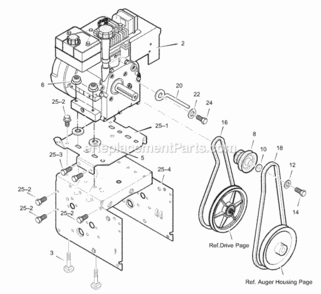 Part Location Diagram of 1501103E020 Murray FRAME ASSEMBLY