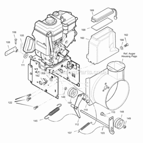 Part Location Diagram of 1501369YZ Murray Assembly, Auger Idler