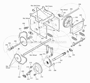 Part Location Diagram of 1501086 Murray Lf Axle, Swing Plate Yz
