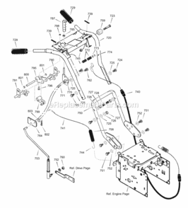 Part Location Diagram of 1501449E717 Murray Handle, Lower