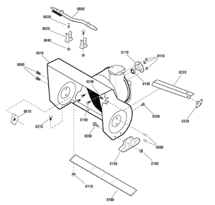 Auger Housing Group Diagram and Parts List for 14529ES (1696030)(2011) Murray Snow Blower