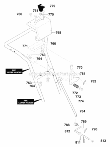 Part Location Diagram of 761973-821 Murray Control Panel
