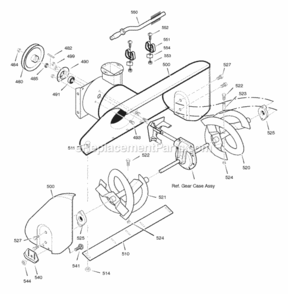 Part Location Diagram of 1501710E012 Murray Auger Housing Assembly