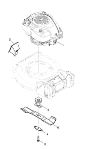 Engine And Blade Group (2691213) Diagram and Parts List for EQ500X (2691474-00)(2018) Murray Lawn Mower