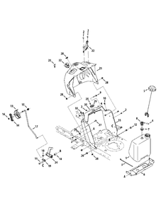 Dash And Fuel Tank Diagram and Parts List for M125-38 2012 Murray Lawn Tractor