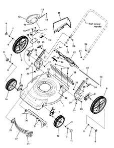 Deck Assembly (Push, Hi-Wheel) Diagram and Parts List for M2265HW (7800454)(2010) Murray Lawn Mower