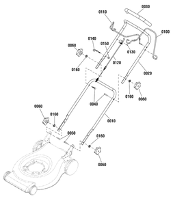 Handles Group (881308 881309) Diagram and Parts List for MXMH625E (881553)(2012) Murray Lawn Mower