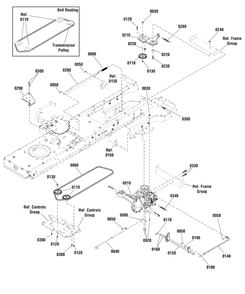 Transmission Group - Hydro Gear 324-0610 (885706) Diagram and Parts List for EMT17538RDF (1696109-00)(2012) Murray Lawn Tractor