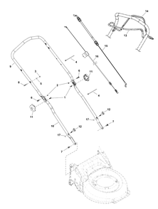 Handles Group B Diagram and Parts List for EQ500 (2691473-01)(2019) Murray Lawn Mower
