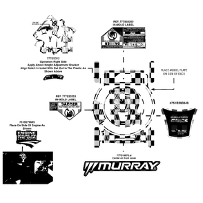 Label Map Diagram and Parts List for ME21550 (11A-A23K758)(2013) Murray Lawn Mower