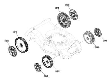 Wheels Group (1696369) Diagram and Parts List for MXMH19850EX (1696369-00)(2013) Murray Lawn Mower