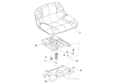 Seat Diagram and Parts List for 13CC26JD058 2018 Murray Lawn Tractor