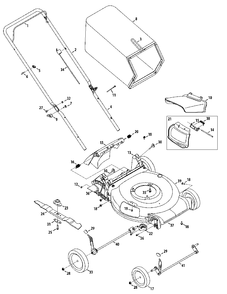 General Assembly Diagram and Parts List for ME21550 (11A-A23K758)(2014) Murray Lawn Mower