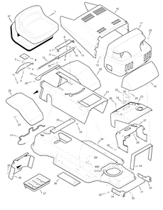 Chassis And Hood Diagram and Parts List for MT432T (38717x53A)(1999) Murray Lawn Tractor