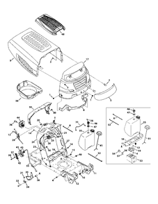 Hood Diagram and Parts List for M155-42 (13AM775S058)(2014) Murray Lawn Tractor