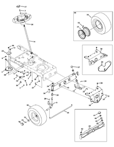 Front End Steering Diagram and Parts List for 13BM772S058 2014 Murray Lawn Tractor