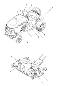 Decal Group Diagram and Parts List for EYK19540RD (2988143)(2009) Murray Lawn Tractor
