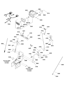 Handles And Controls Group Diagram and Parts List for ML61750R (1696212-00)(2012) Murray Snow Blower