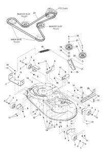 42-Inch Mower Deck - Clutch And Support (7501167) Diagram and Parts List for EZM2042 (7800490)(2009) Murray Lawn Tractor