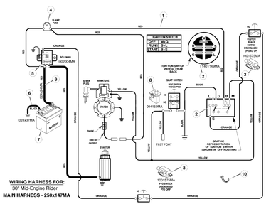 Electrical System Diagram and Parts List for 309007X51B (7800529)(2009) Murray Lawn Tractor