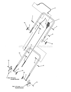 Handles_And_Controls Diagram and Parts List for 7800661 BTPD22625 Murray Lawn Mower