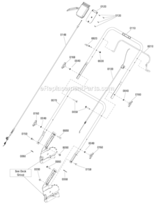 Handle_And_Controls_Group Diagram and Parts List for 7800743  Murray Lawn Mower