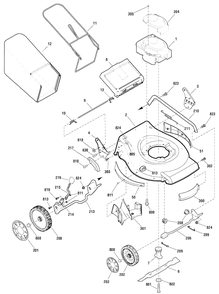 Deck And Engine Group Diagram and Parts List for MX550 (881023)(2010) Murray Lawn Mower