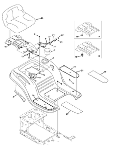 Seat And Fender Diagram and Parts List for M125-38 2012 Murray Lawn Tractor