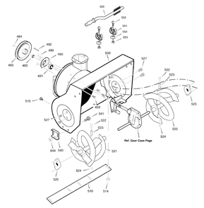 Auger Housing Diagram and Parts List for 6271200X61 (1695365)(2007) Murray Snow Blower