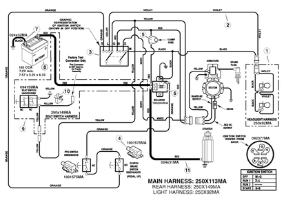 Electrical System Diagram and Parts List for 385048X51A (7800276)(2008) Murray Lawn Tractor