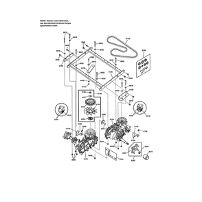 Transaxle Diagram and Parts List for RZT26520 2691079 Murray Ride-On Cars