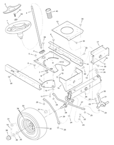 Steering Diagram and Parts List for 405021X51 (7800279)(2008) Murray Lawn Tractor