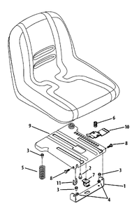 Seat Adjustment Diagram and Parts List for MZ210-42 (RZT-42)(2013) Murray Lawn Tractor